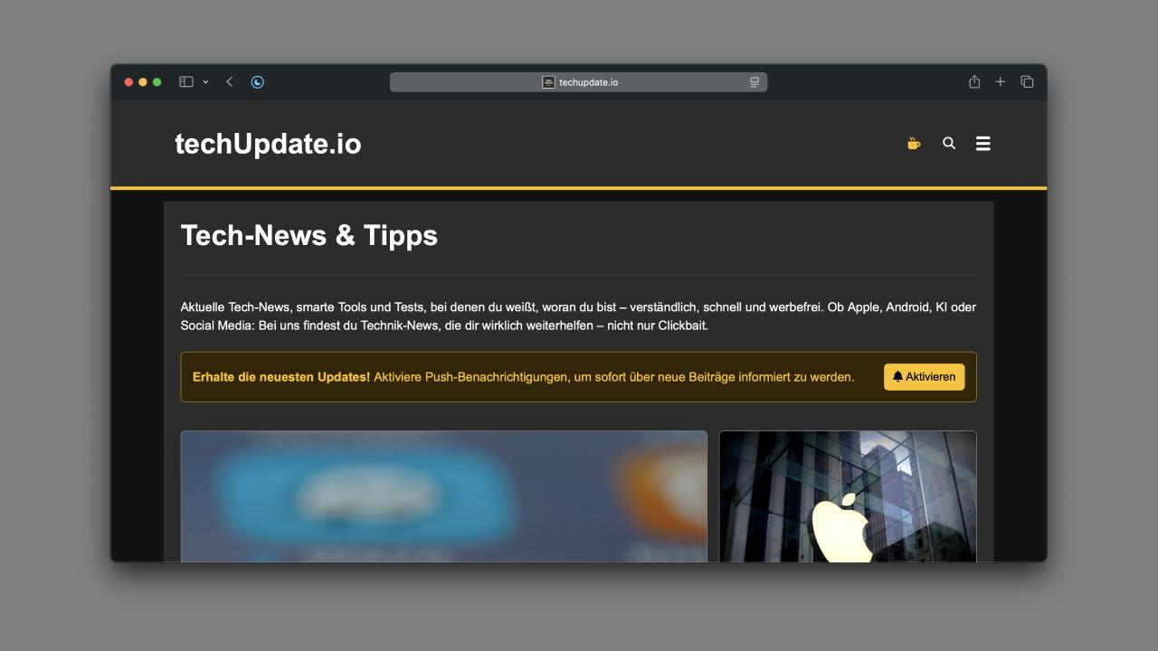 techUpdate jetzt auch im Dark Mode - für alle, die gern mit Stil browsen